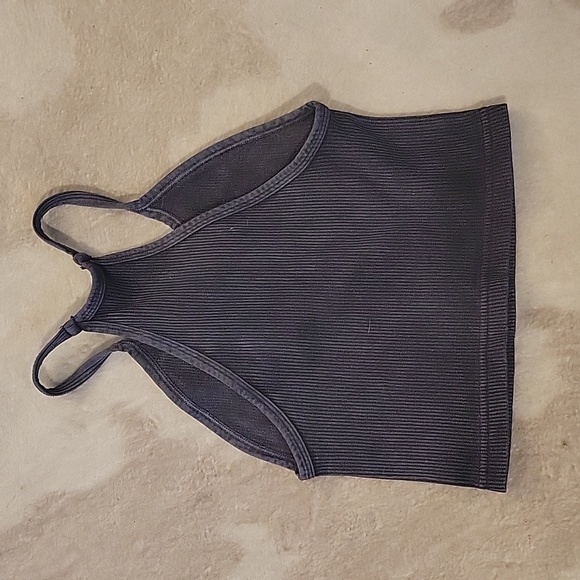 Free People Movement Happiness Runs Crop Tank Top  Grey Mineral Wash XS/S NEW ir - Picture 3 of 4